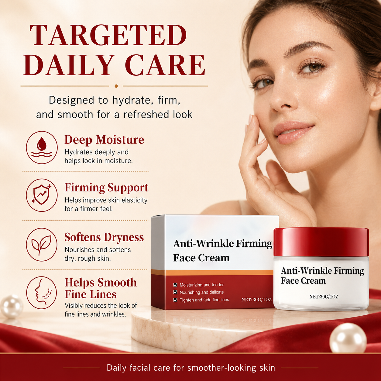 💖 Anti-Wrinkle Firming Face Cream | Hydrating & Nourishing Moisturizer | Helps Improve Skin Elasticity & Smooth Fine Lines-KPL