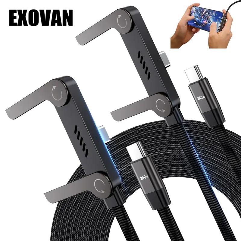 🔥📱Invisible Holder Charger Cable with Stand, super fast charging 2-in-1 Fast Charging Cord & Phone Stand for Gaming, Office, Car Travel, Compatible with Type-C charging cable Black-AUX