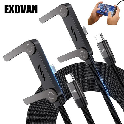 🔥📱Invisible Holder Charger Cable with Stand, super fast charging 2-in-1 Fast Charging Cord & Phone Stand for Gaming, Office, Car Travel, Compatible with Type-C charging cable Black-AUX