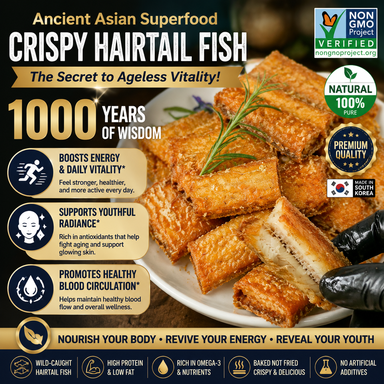 ⭐Premium Crispy Hairtail Fish — A Delicious Seafood Snack From The Deep Sea.-OKL