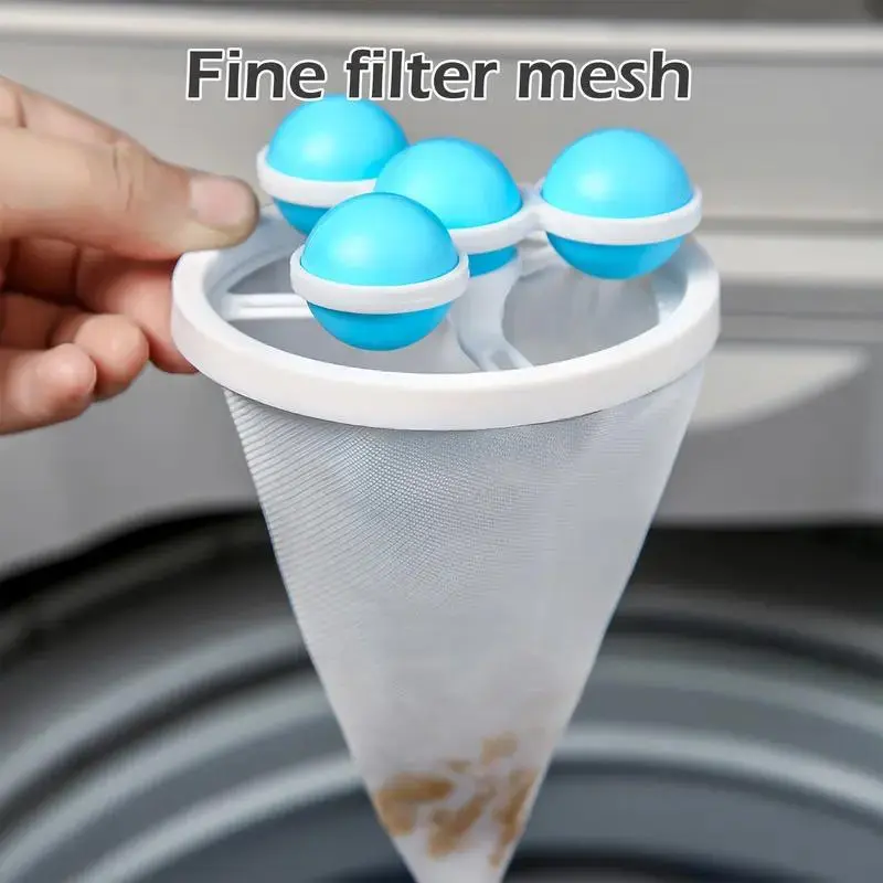 ✨Washing Machine Filter Net Bag Cleaner 🧺 Floating Hair Remover 🐾 Household Laundry Ball Hair Catcher 🧼 Universal Wash Protector Filter 💧 Efficient Cleaning Home Goods 🏠-XLB