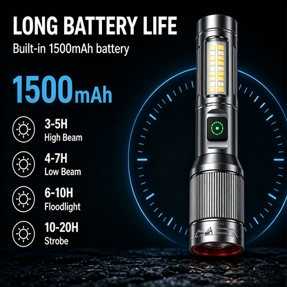 🔦 All-in-One Rechargeable Flashlight for Camping, Hiking & Emergencies ⛺-WBJ