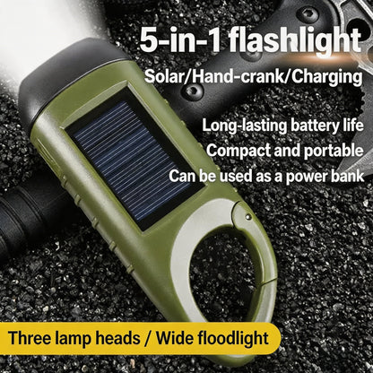 [Completely upgraded]🔦 3-in-1 Emergency Solar Flashlight – Your Always-Prepared Survival Tool-CJP