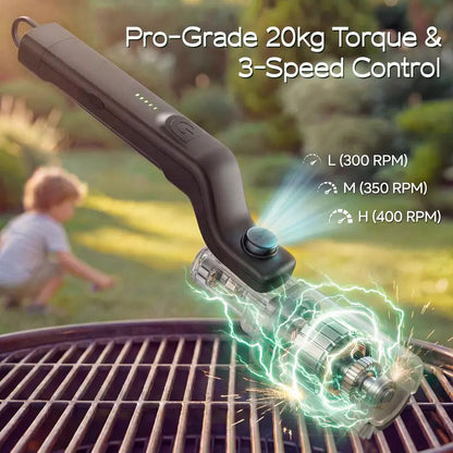 Premium Cordless Electric BBQ Grill Brush | High-Torque Cleaner with Adjustable Angle & Replacement Heads 🥩🔥 LGZ
