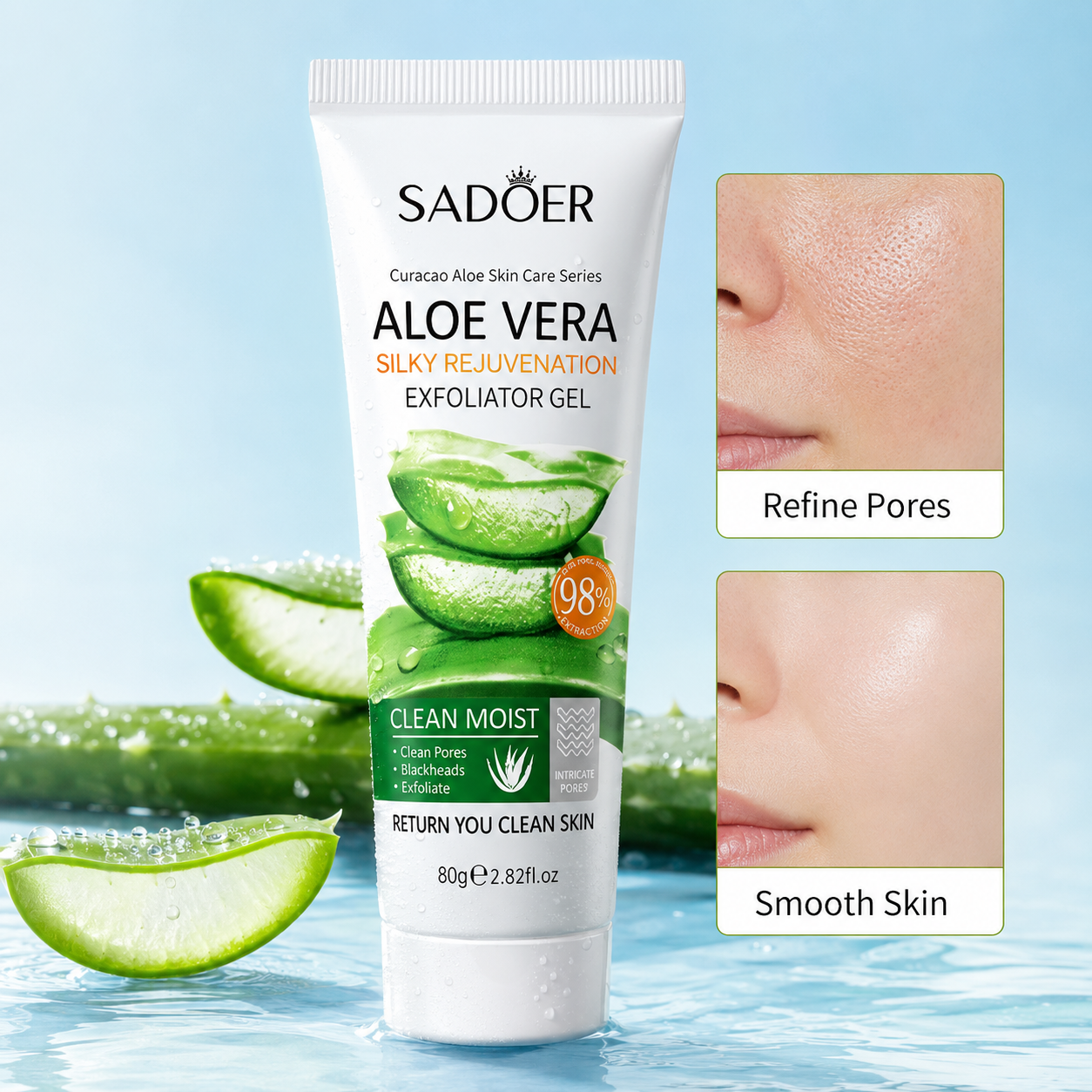 ✨ Gentle Aloe Face Exfoliator – Clear Dead Skin, Blackheads & Dullness-LT