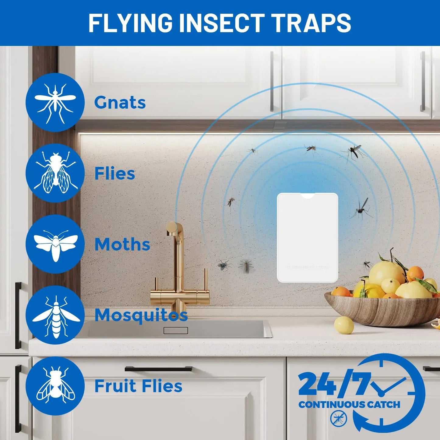 Premium Plug-In Flying Insect Trap | UV Light Bug Catcher + 5 Sticky Refills 🪰💡 LGZ