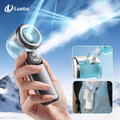 Premium Portable Neck Fan with Mist, 180° Adjustable Rechargeable Handheld Cooling Fan for Summer-TTT