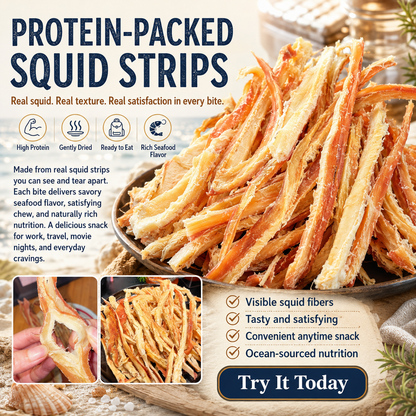 Premium Dried Squid Strips – Protein-Rich, Chewy & Savory Seafood Snack-NEX