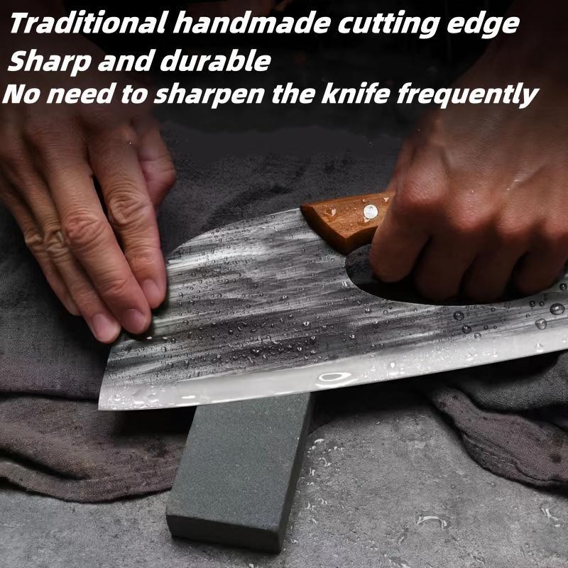 🔪[Buy 1 Get 1 FREE] Hand-Forged Carbon Steel Kitchen Knife Set - Ultra Sharp Cleaver & Boning Knife, Ergonomic Wooden Handle, Multi-Functional Meat & Vegetable Slicer for Home Cooking.-AUX