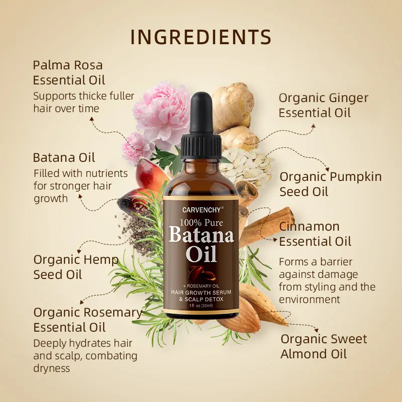 ✨ 100% Pure & Natural Batana Oil with Rosemary 🌿 Revitalizing Hair Growth Serum - Nourishes & Strengthens for Strong, Healthy Hair 👩‍🦰👨‍🦱 Unisex Formula | Perfect Father’s & Mother’s Day Gift 🎁-XLB