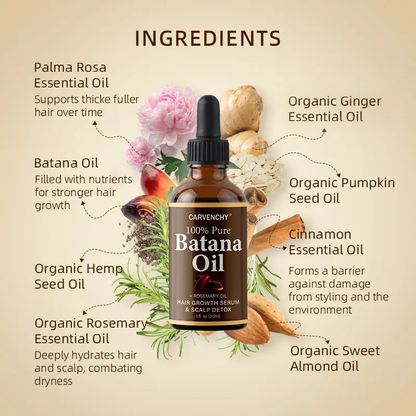 ✨ 100% Pure & Natural Batana Oil with Rosemary 🌿 Revitalizing Hair Growth Serum - Nourishes & Strengthens for Strong, Healthy Hair 👩‍🦰👨‍🦱 Unisex Formula | Perfect Father’s & Mother’s Day Gift 🎁-XLB