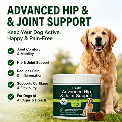 🐶 Advanced Strength Hip & Joint Chews | Pork Liver Flavor for Small & Medium Dogs-WBJ