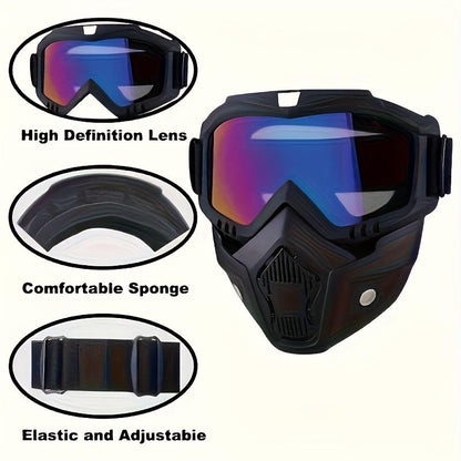 🥽✨ Full Face Protective Goggles with Anti-Fog HD Lens, Removable & Adjustable Face Shield for Everyday Use, and Comfortable Sponge Padding 💨🛡️-KPL
