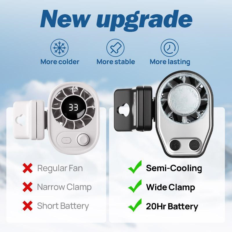 ❄️Stay Cool Anywhere! 🍃Clip‑On Car Fan – 199‑Speed Stepless Adjustment, 360° Rotation, Rechargeable Personal Fan for Car, Desk, Outdoor & More-AUX