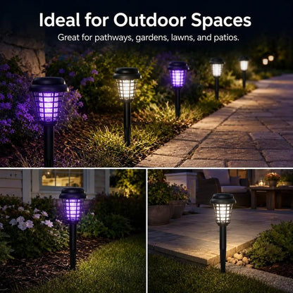 🚫🦟Solar Mosquito Killer Lamp – 2-in-1 UV Bug Zapper & LED Garden Light, Weatherproof, Auto On/Off, 0 Electricity Cost-AUX