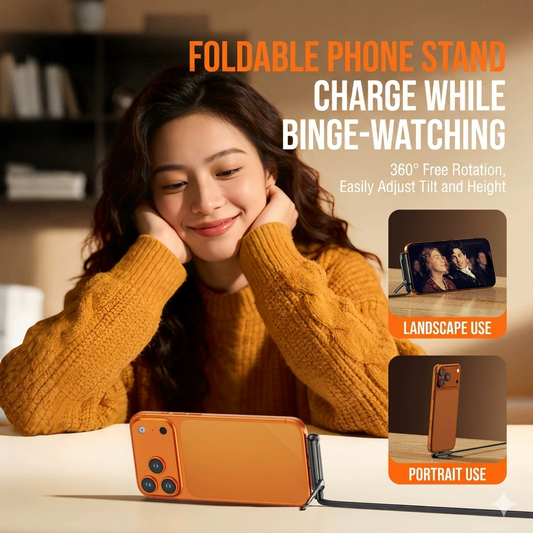Invisible Holder Charger Cable with Stand, 240w super fast charging 2-in-1 Fast Charging Cord & Phone Stand for Gaming, Office, Car Travel, Compatible with Type-C charging cable Black.-KPL