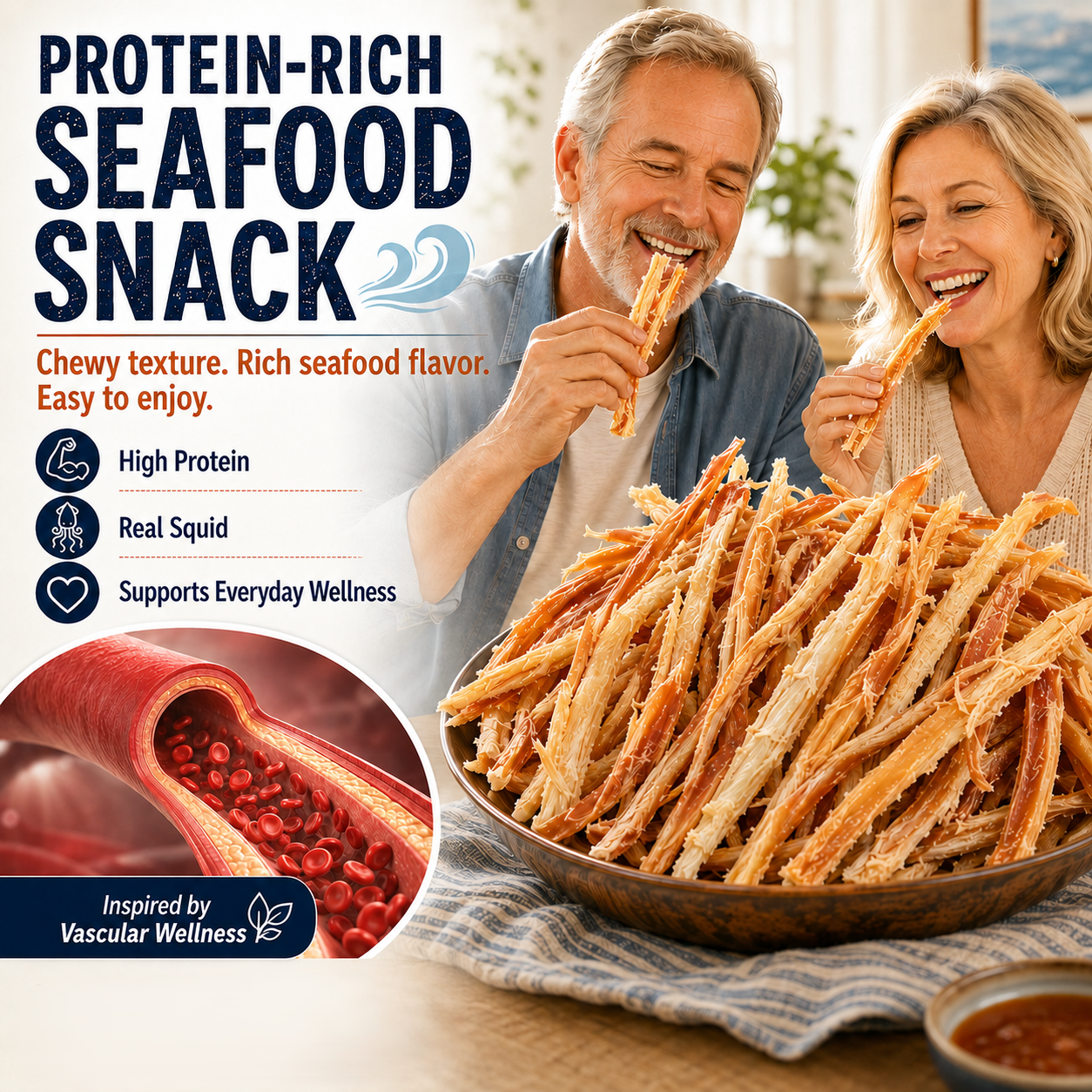 Premium Dried Squid Strips – Protein-Rich, Chewy & Savory Seafood Snack-NEX