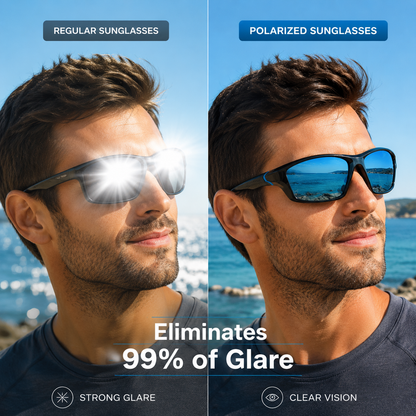 All-Weather Polarized Sports Sunglasses – Shatterproof PC Frame, 100% UV Block, No-Slip Fit for Running, Fishing & Driving-QZZ