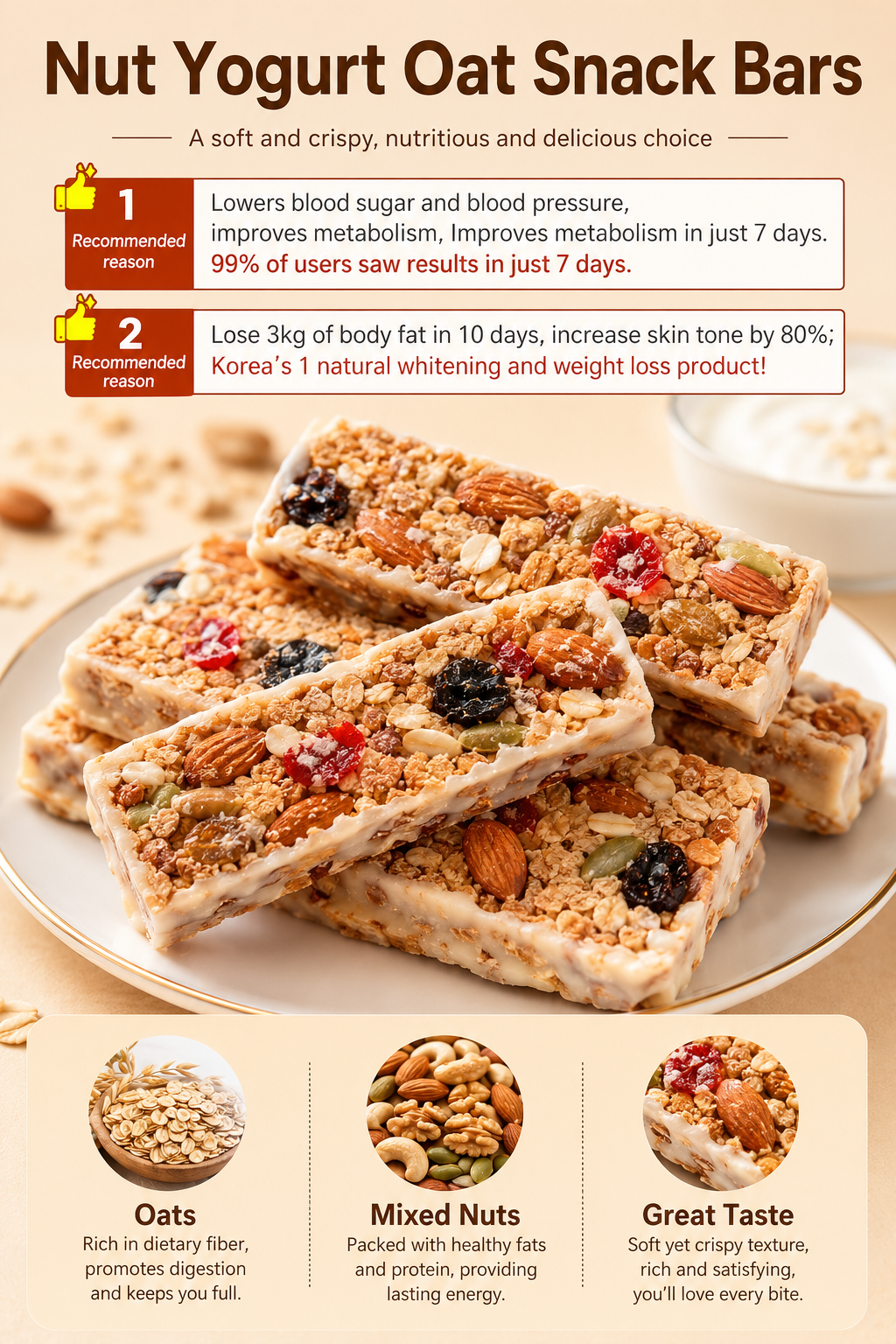🌾 Nature’s Crunchy Grain Treat – Nut Yogurt Oat Snack Bars 🥜🍨-XLB