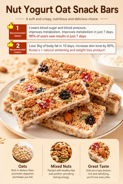 🌾 Nature’s Crunchy Grain Treat – Nut Yogurt Oat Snack Bars 🥜🍨-XLB