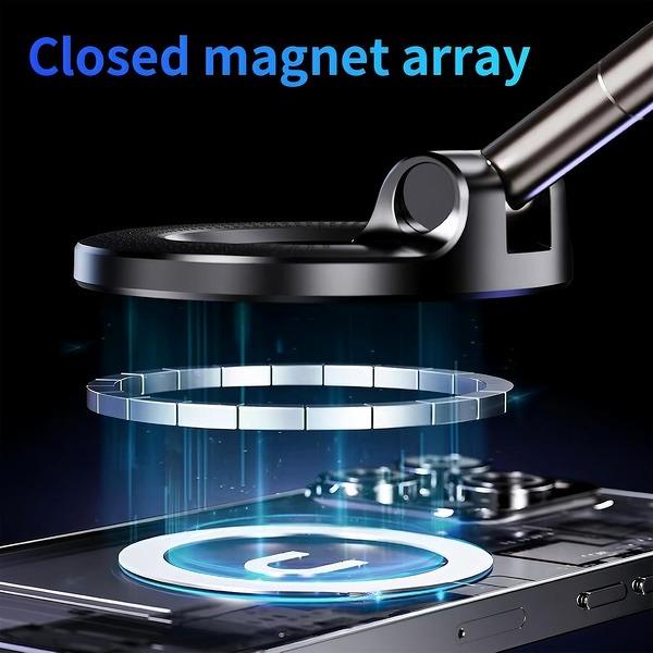 Magnetic Car Phone Mount, Strong Suction Cup Dashboard Holder, 360° Rotation Foldable Cell Phone Stand for Car-TTT
