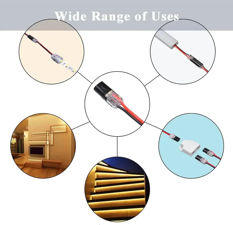 🔌 2 Pin Double Wire Plug-in Connector with Locking Buckle, Low Voltage Quick Connect Terminal, Firm Connection for LED Strip Lights, Automotive Wiring & Power Distribution, DIY Use-XLB