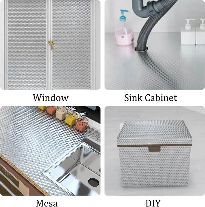 💧 Waterproof Oil Resistant Contact Paper, Peel & Stick Aluminum Foil Sticker for Stove, Cabinet and Wall Decoration-XLB