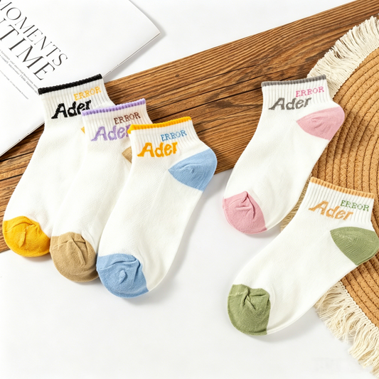 🧦 Anti-Odor Cotton Ankle Socks | Breathable Mesh, One Size Fits Most, 5-Pair Random Pack-WBJ