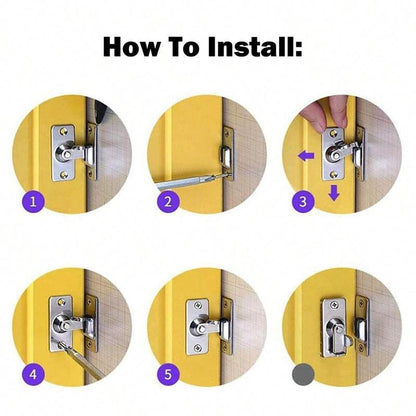 3-Pack Adjustable Security Door Lock Set, Heavy Duty 90/180 Degree Zinc Alloy Flip Latches for Home, Cabinet Closet, Office, Hotel, Apartment, Sliding Barn Door, Black & Silver Screws, Mini Gadgets Hardware Door Reinforcement Locking Hinges.-KPL