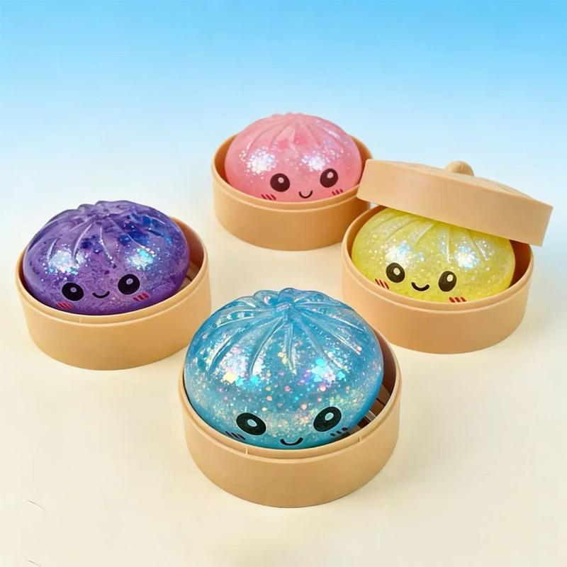 🥟🎁 Mini Dumpling Squishy Stress Toys, Surprise Mystery Box, Soft Squeeze Balls, Fidget Sensory Gifts, Funny Steamer Toys for Daily Stress Relief 😌-XLB
