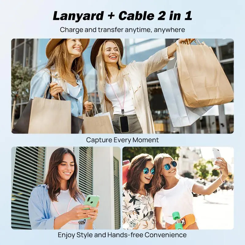 🚀 Free Your Hands, Power Your Life! The Ultimate 2-in-1 240W Lanyard Data Cable-DZT