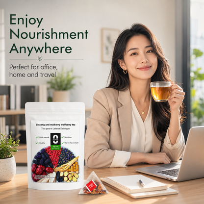 ✅🏆 Natural Vitality Boost 🔥 Antioxidant-Packed Ginseng Mulberry Wolfberry Tea for Daily Energy & Stamina | Support Body Refresh, Endurance & Inner Confidence Naturally-XLB