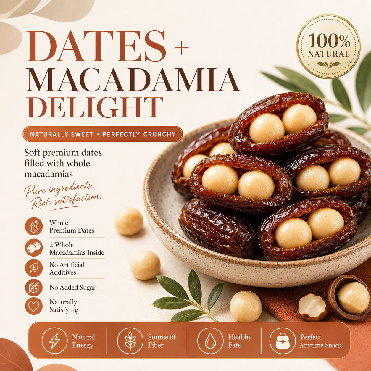 Premium Dates Stuffed with Macadamia Nuts-So delicious you can't stop eating-NEX