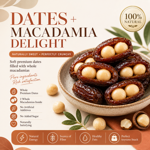 Premium Dates Stuffed with Macadamia Nuts-So delicious you can't stop eating-NEX