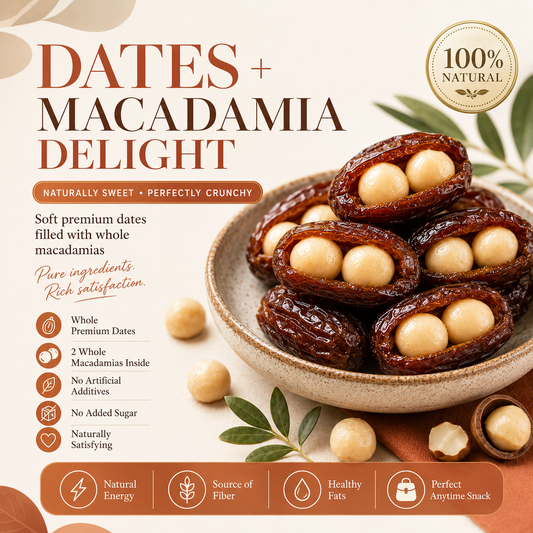 Premium Dates Stuffed with Macadamia Nuts-So delicious you can't stop eating-NEX