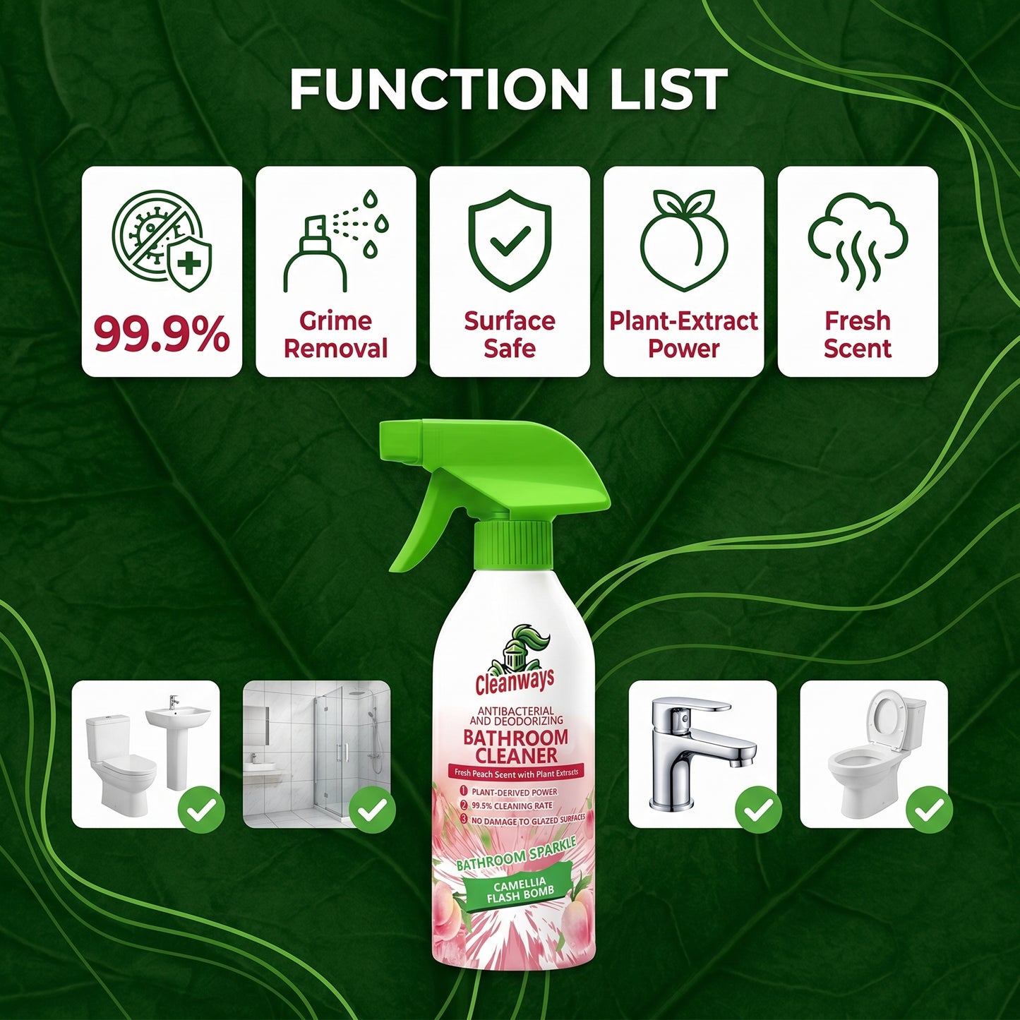 🧼Powerful Grime Removal & Deodorizer with Refreshing Peach Oolong Scent🦠-XXS