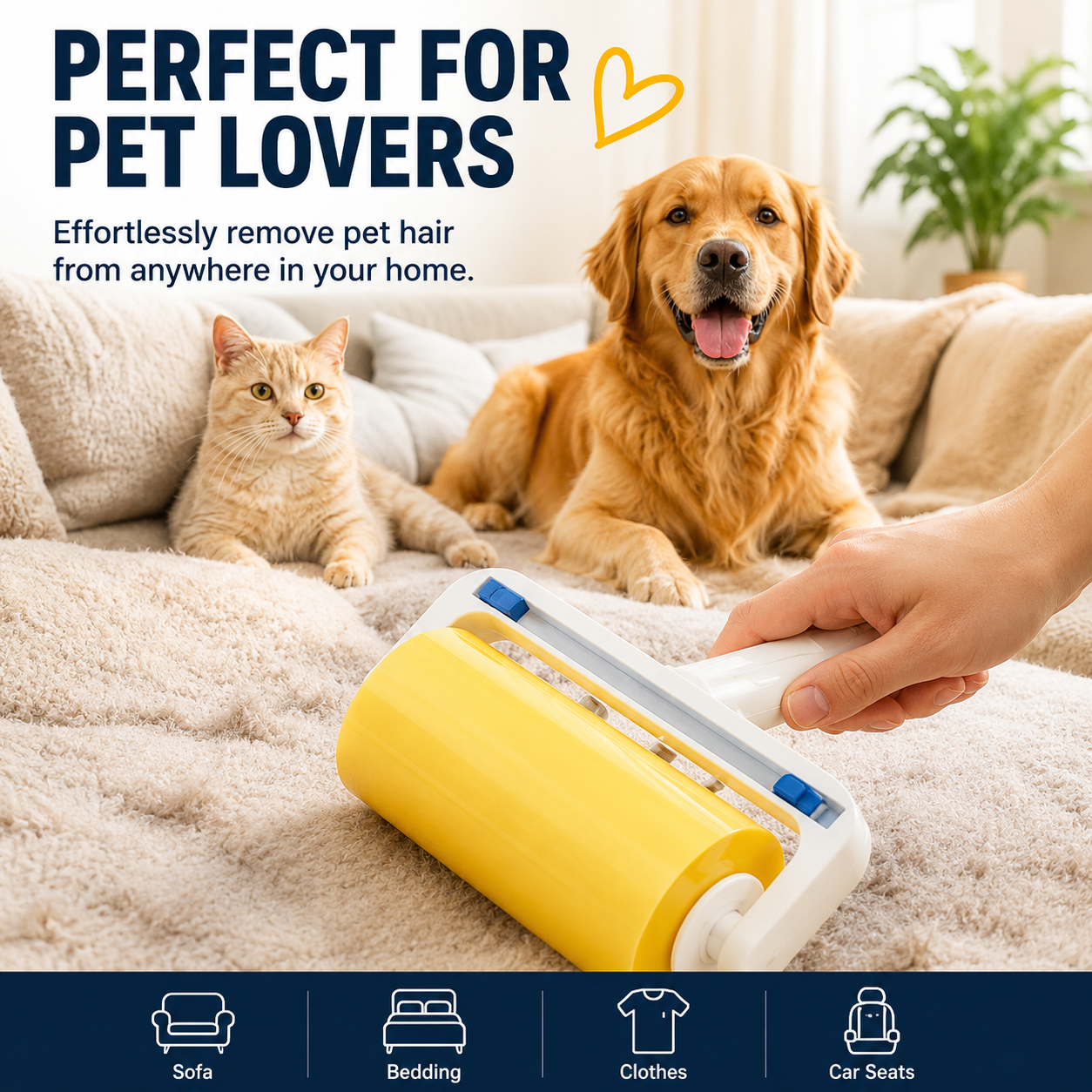 ✨Strong Adhesive Lint Roller Portable Pet Fur Dust Removal Tool-LT