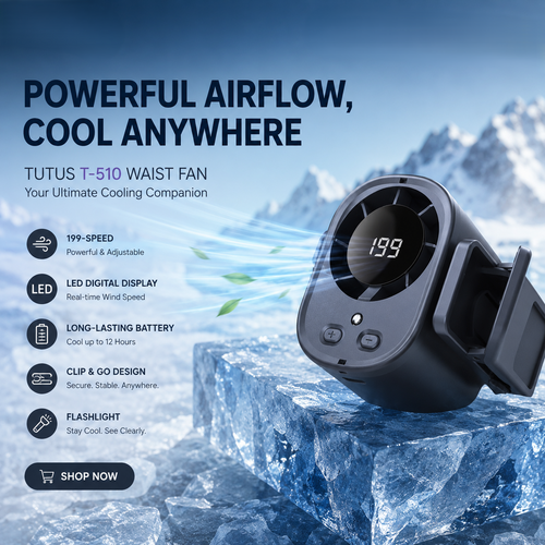 ❄️Stay Cool Anywhere! 🍃Clip‑On Car Fan – 199‑Speed Stepless Adjustment, 360° Rotation, Rechargeable Personal Fan for Car, Desk, Outdoor & More-AUX