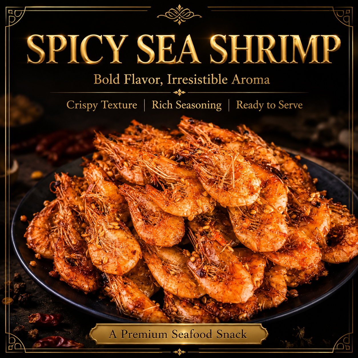 Spicy Crispy Sea Shrimp – Premium Ready-To-Eat Seafood Snack-ZRT