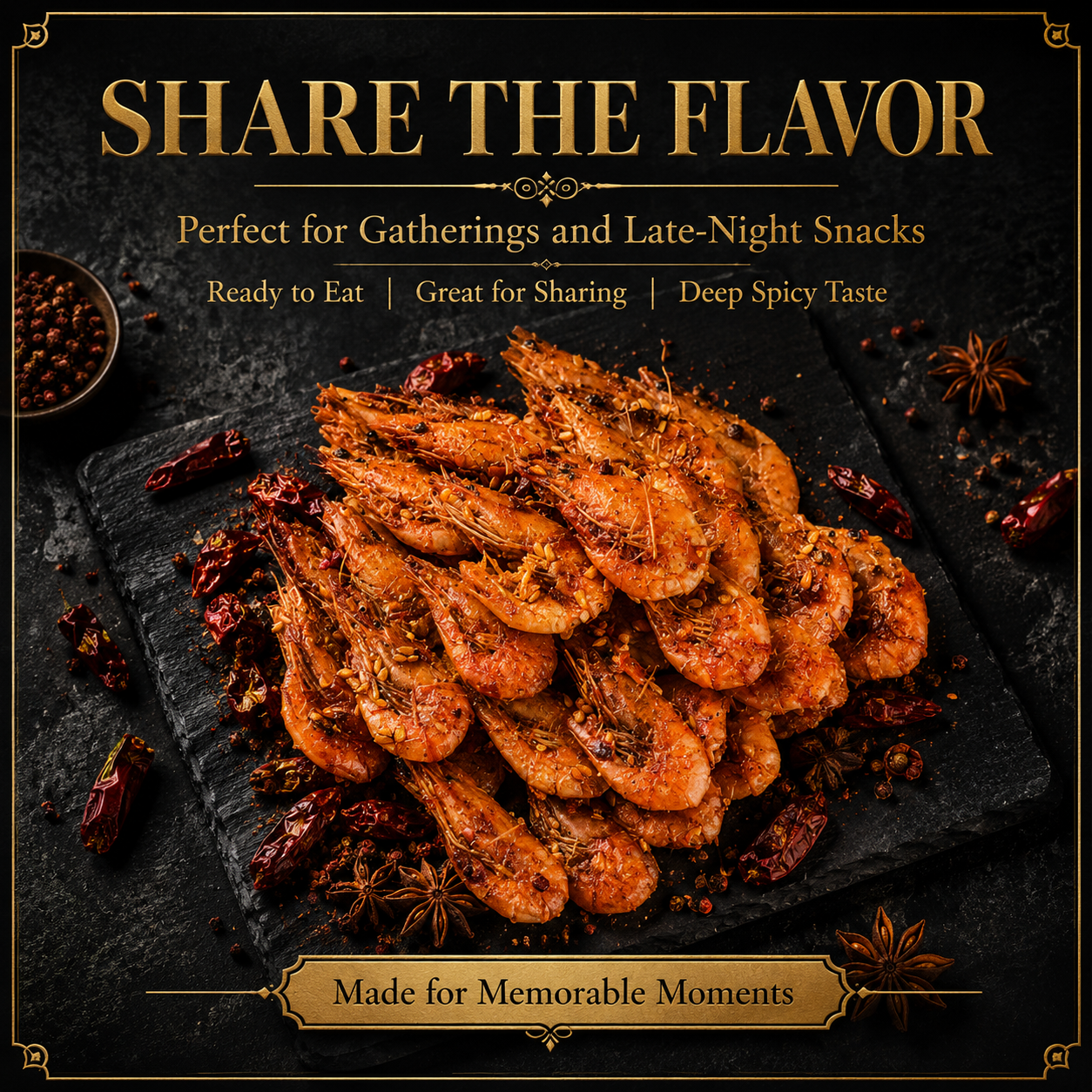 Spicy Crispy Sea Shrimp – Premium Ready-To-Eat Seafood Snack-ZRT