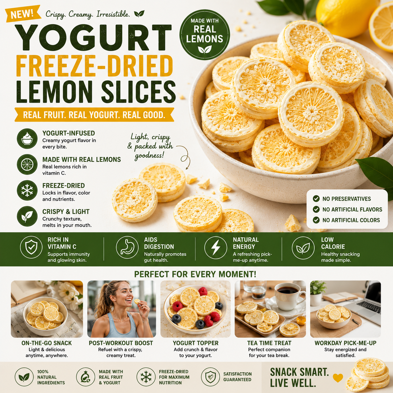 Yogurt Freeze-Dried Citrus Slices Crispy. Creamy. Naturally Delicious-SUY