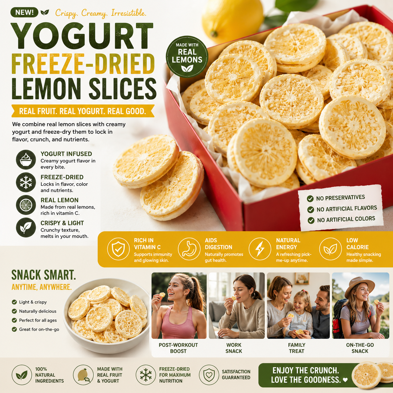 Yogurt Freeze-Dried Citrus Slices Crispy. Creamy. Naturally Delicious-SUY