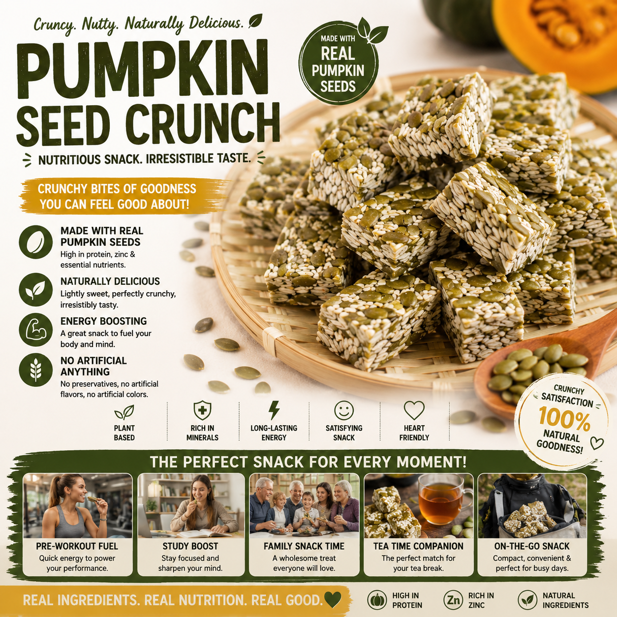 Premium Pumpkin Seed Brittle | High-Protein Crunch Snack-SUY