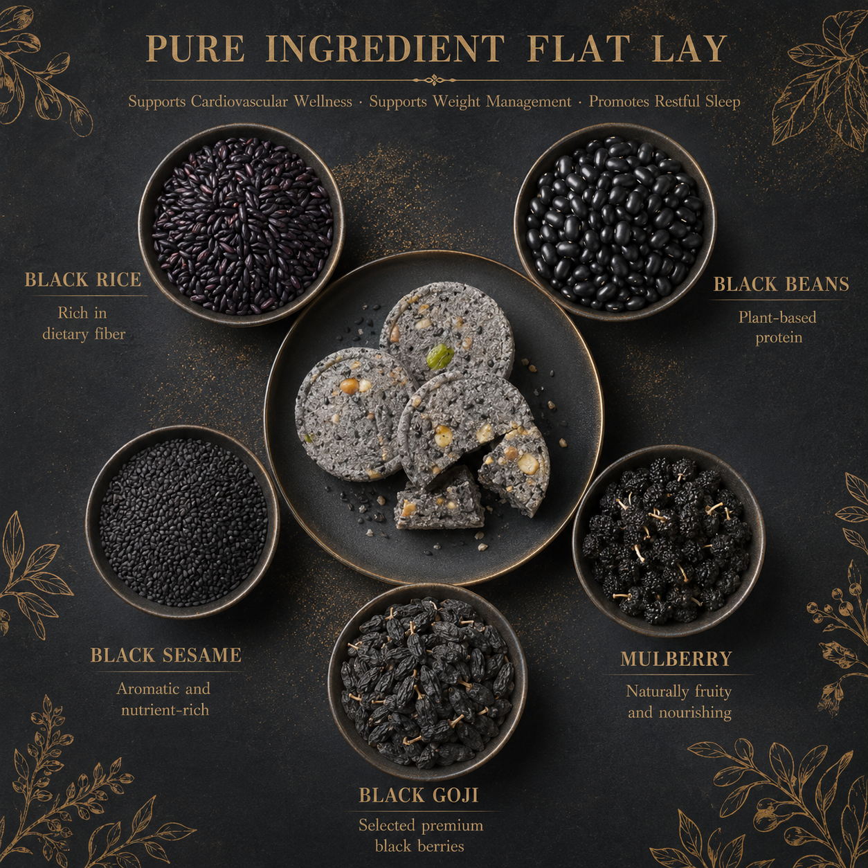 Five Black Eight Treasures Cake | Support Heart & Vascular Health, Ease Insomnia & Manage Weight Naturally-ZRT