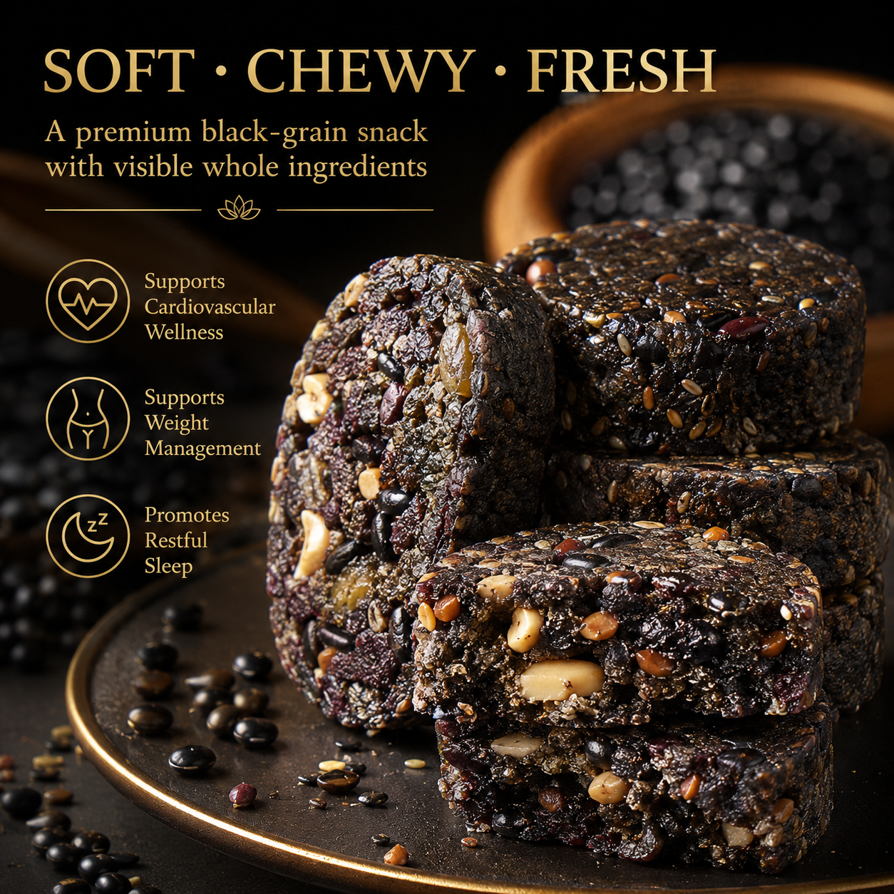 Five Black Eight Treasures Cake | Support Heart & Vascular Health, Ease Insomnia & Manage Weight Naturally-ZRT