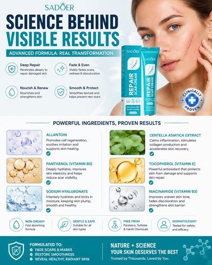Advanced Scar Repair Cream  Fade Old & New Scars | Smooth & Restore Skin-SUY
