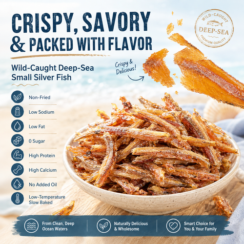 🌊Wild-Caught Crispy Small Silver Fish – High Protein, High Calcium, Slow-Baked & No Added Oil-AUX