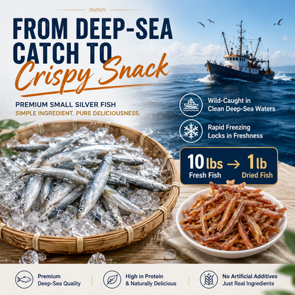 🌊Wild-Caught Crispy Small Silver Fish – High Protein, High Calcium, Slow-Baked & No Added Oil-AUX