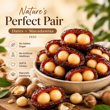 Dates Stuffed with Macadamia Nuts 🌴🥜｜Soft Chewy Crunchy｜No Added Sugar Natural Snack-ZRT