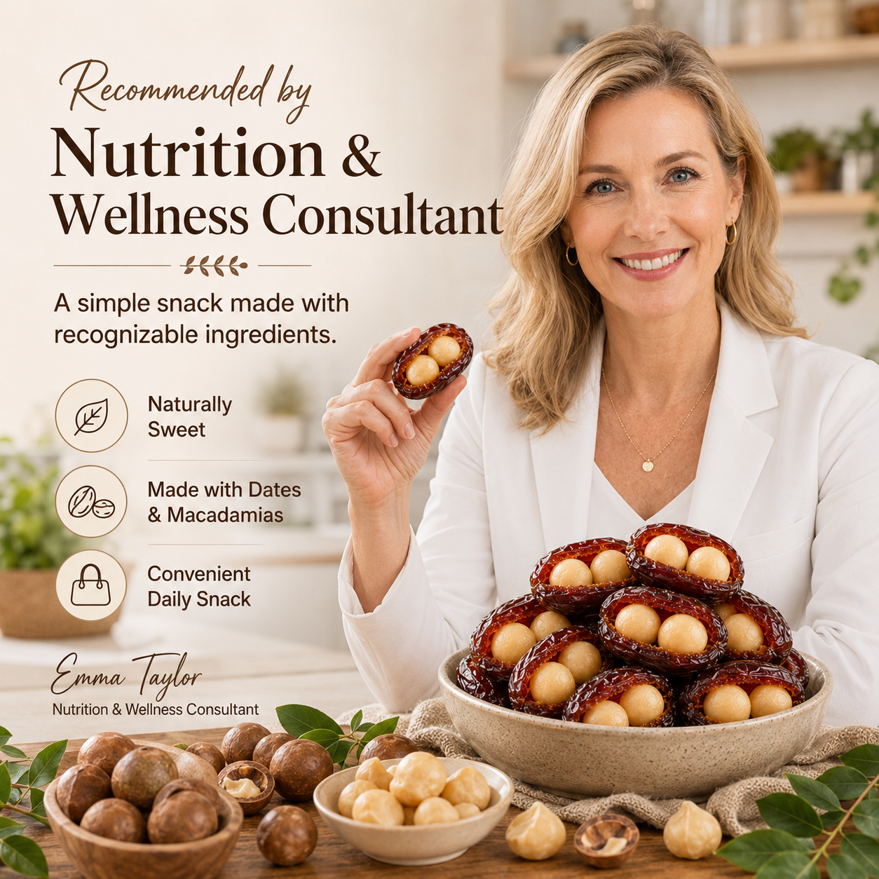 Dates Stuffed with Macadamia Nuts 🌴🥜｜Soft Chewy Crunchy｜No Added Sugar Natural Snack-ZRT